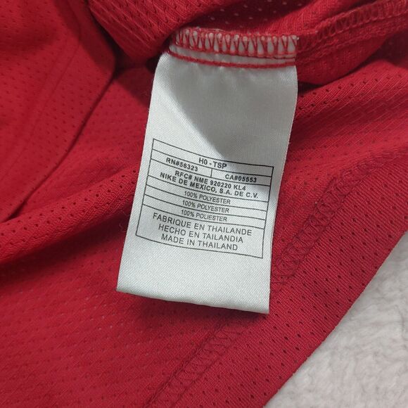 Vintage Nike Shirt Red Embroidered Swoosh Y2K Gray Tag Mens Size Large Soccer - Picture 7 of 8